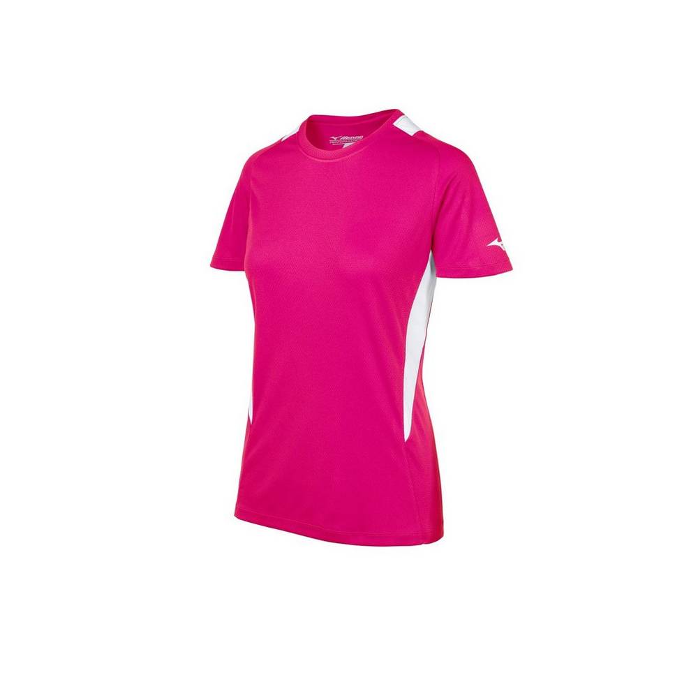 Jerseys Mizuno Crew Neck Mujer Rosas/Blancas Comprar FOGY-03459